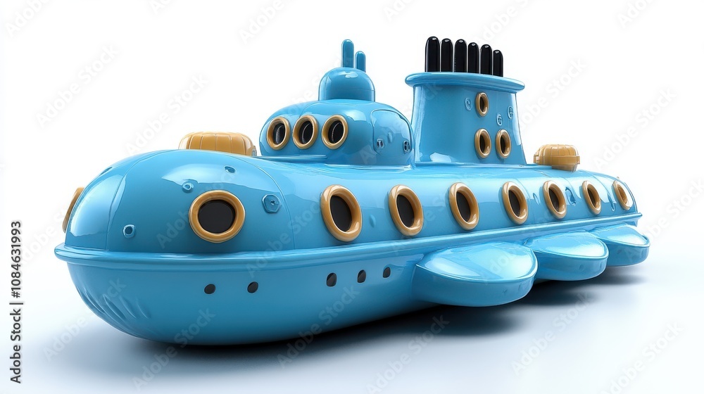 a blue submarine with a white background a blue submarine with a white background