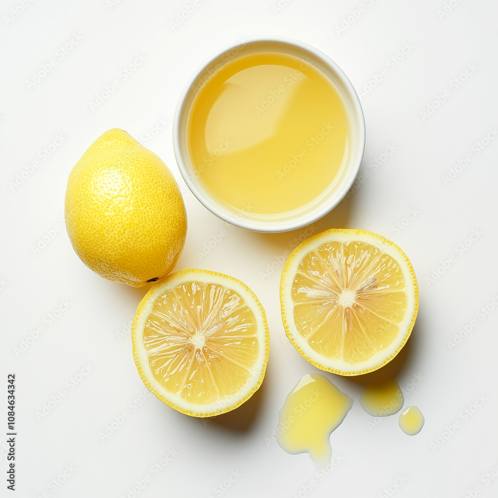 Lemon Juice on White Background Lemon Juice on White Background