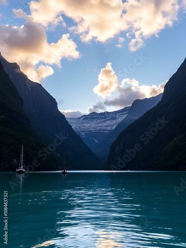 Jungfrauenbucht, Fatu Hiva, Marquesas, in der Abendsonne photo