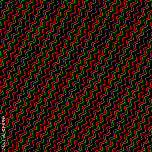 Holiday Waves Yuletide Christmas Kwanzaa Happy Holidays Jagged Wave Pattern 1156