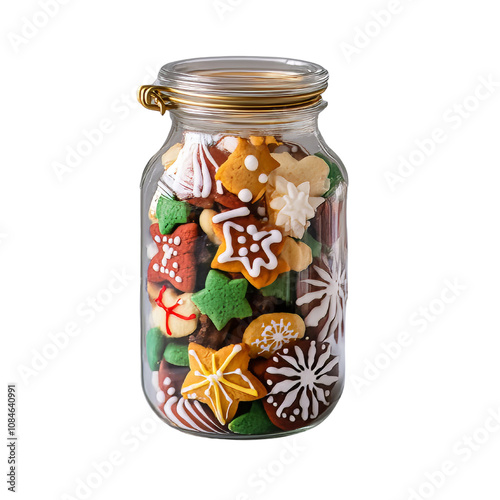 Festive Jar Filled with Delicious Homemade Christmas Cookies