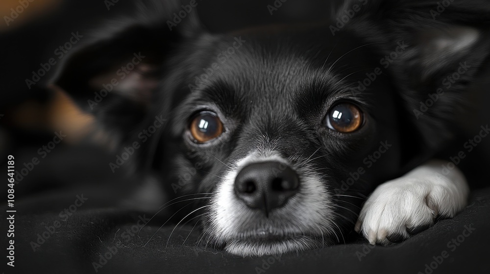 a dog lying down looking at the camera a dog lying down looking at the camera