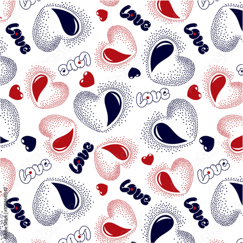 Polka dot sprayed sweet hearts love pattern