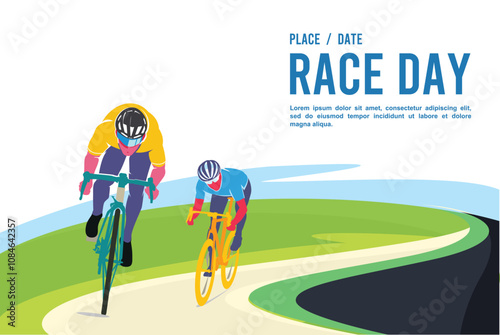 Great elegant vector editable bicycle race poster background design for your championship community event	