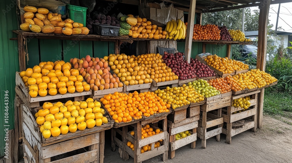 Obraz premium a fruit stand with many different types of fruits