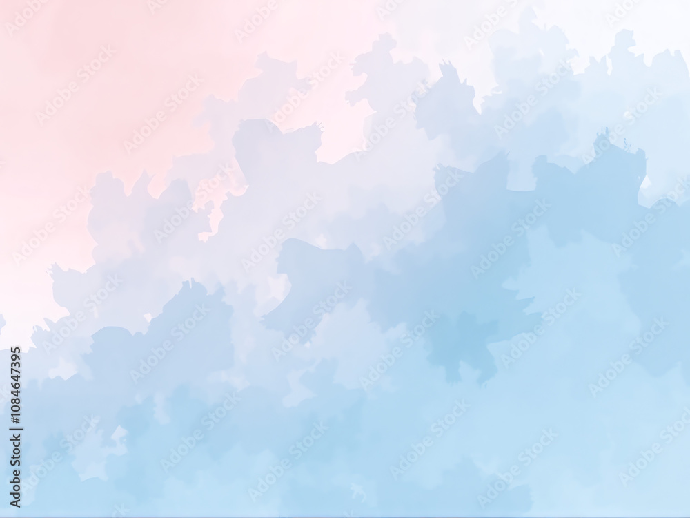 Obraz premium Soft pastel clouds blend in a tranquil sky during sunset, creating a serene atmosphere for relaxation and reflection