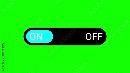 On Off  green screen animation.A graphic motion animation. A seamless animation of a switch flipping on and off. Easy to chroma key and customize  photo