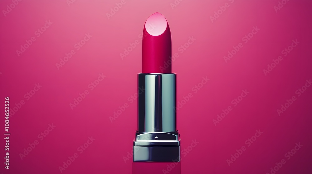 Elegant and Clean Arrangement of Bright Pink Lipstick on a Soft Neutral Background Perfect for Beauty and Makeup Related Themes Elegant and Clean Arrangement of Bright Pink Lipstick on a Soft Neutral Background Perfect for Beauty and Makeup Related Themes