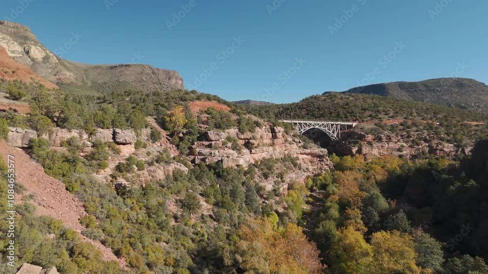 Panoramic Aerial View Of Oak Creek Canyon At Fall Time In Sedona Panoramic Aerial View Of Oak Creek Canyon At Fall Time In Sedona