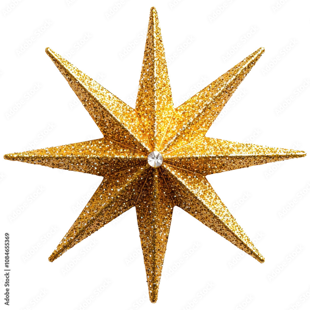 Shiny Golden Star Decoration for Holiday Decor Shiny Golden Star Decoration for Holiday Decor