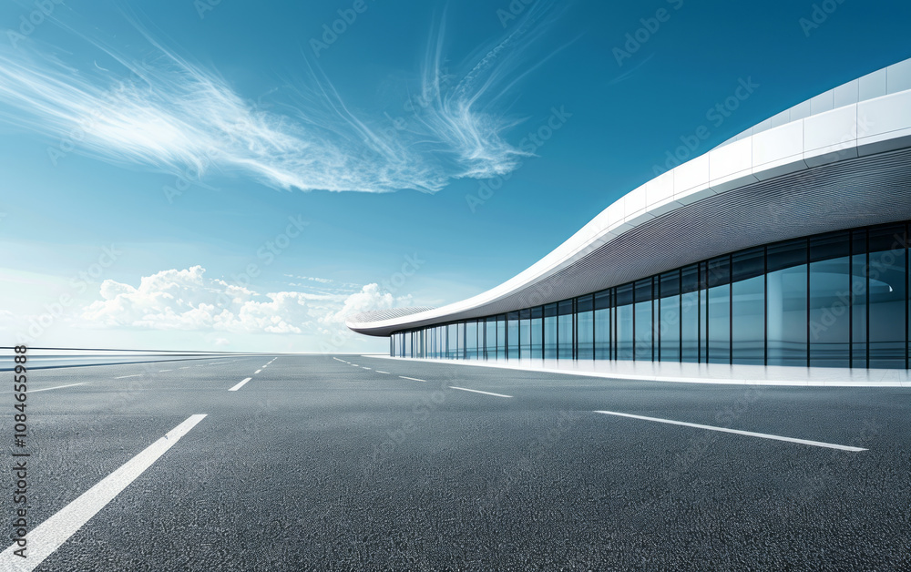 Naklejka premium Minimalist modern art building space structure