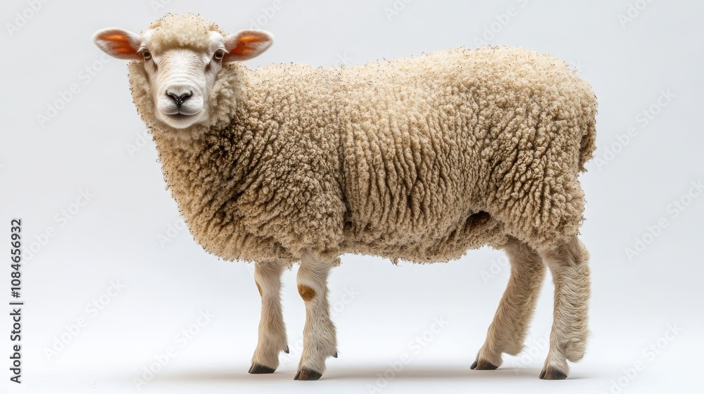 Obraz premium a sheep standing on a white background
