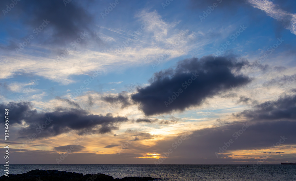 Scenic Sunrise Over Ocean in Victoria, Vancouver Island Scenic Sunrise Over Ocean in Victoria, Vancouver Island