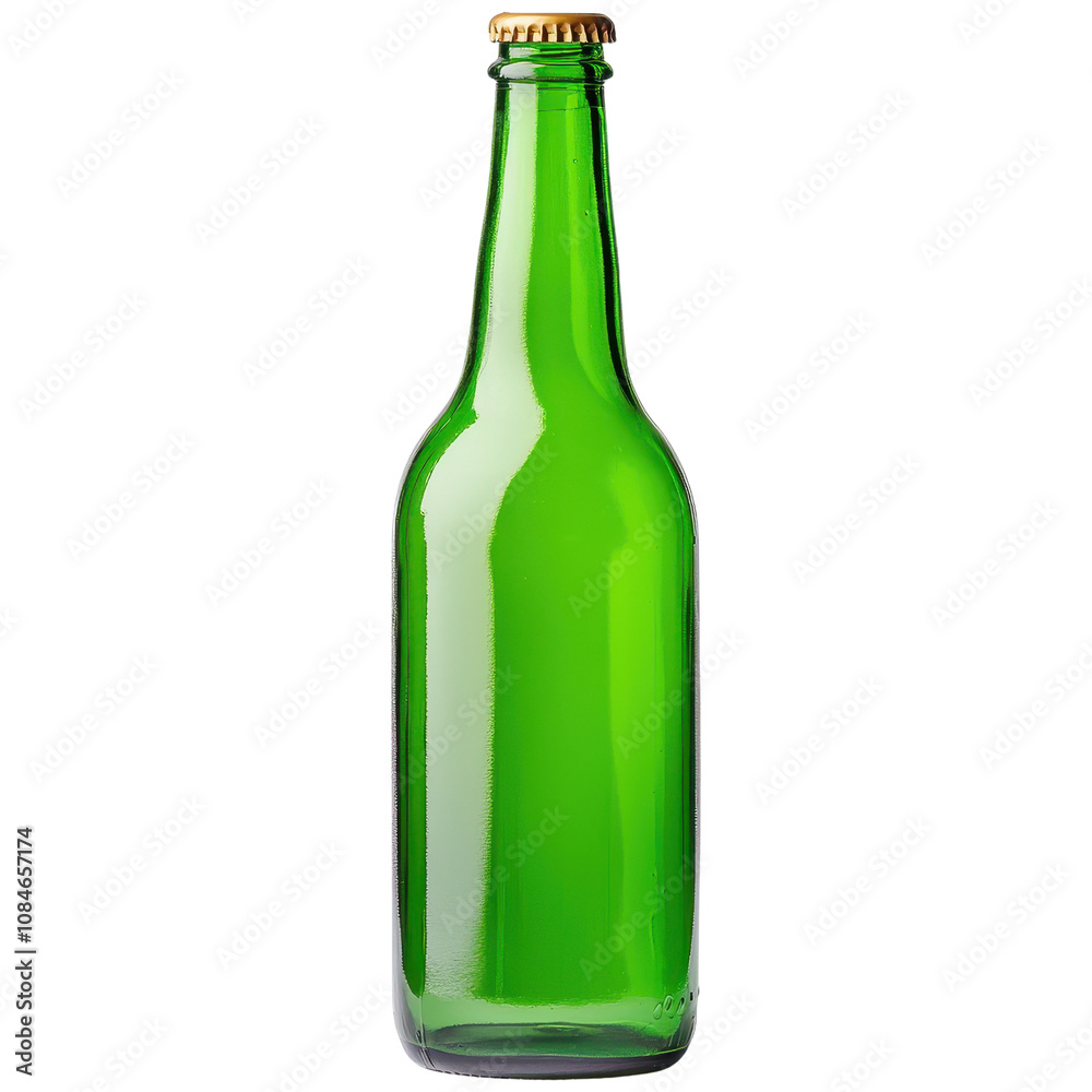 Green Glass Bottle in Isolated Background Green Glass Bottle in Isolated Background