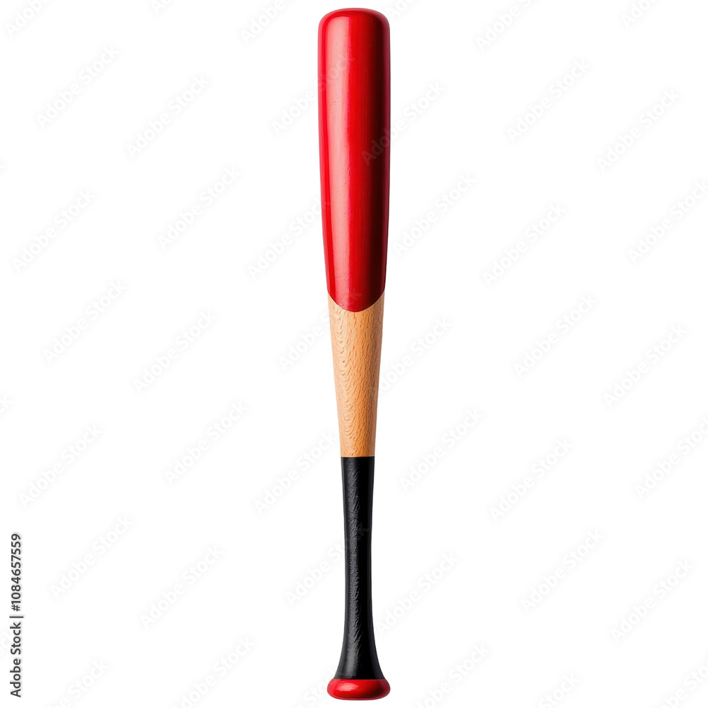 Bright Red Baseball Bat with Wooden Handle Bright Red Baseball Bat with Wooden Handle