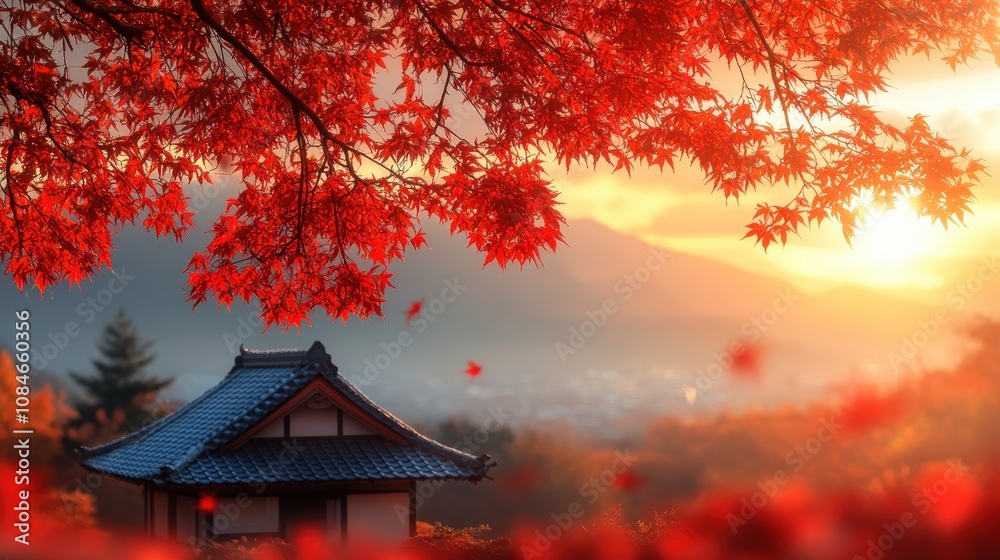 a tree with red leaves