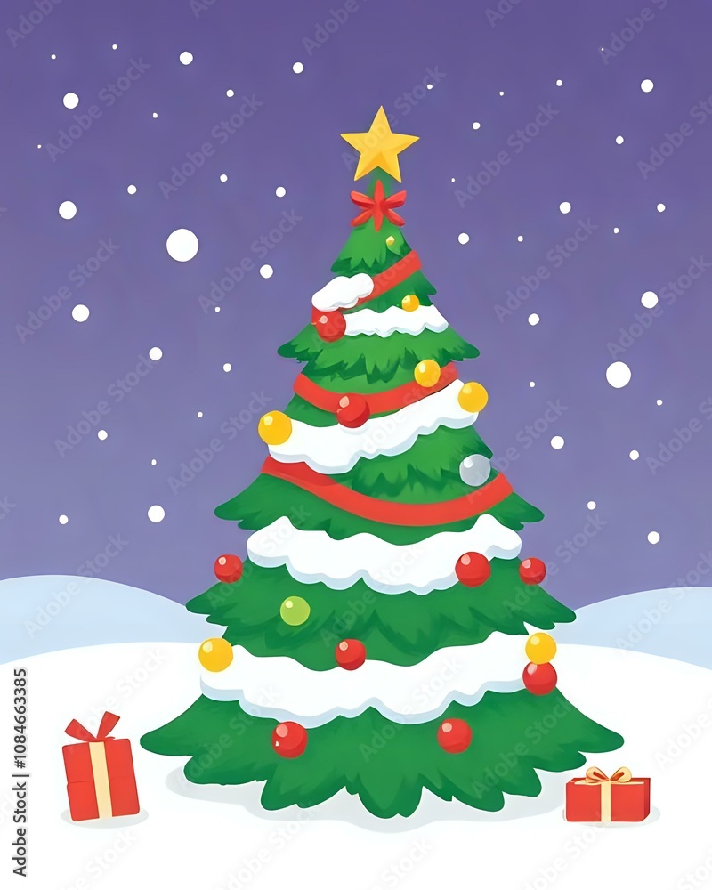 illustration d'un sapin de Noël avec des décorations dedans illustration d'un sapin de Noël avec des décorations dedans