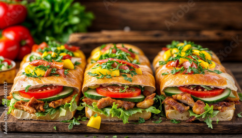 Wallpaper Mural Sandwiches set. Sandwiches with different fillings close-up Torontodigital.ca