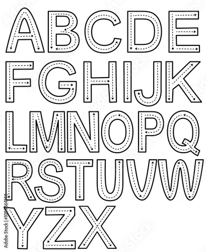 Alphabet tracing guide