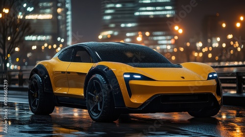 a yellow and black vehicle