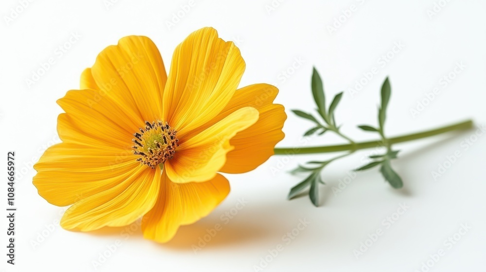 a yellow flower with a green stem a yellow flower with a green stem