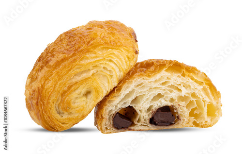 Foto A tasty chocolate croissant isolated on transparent png