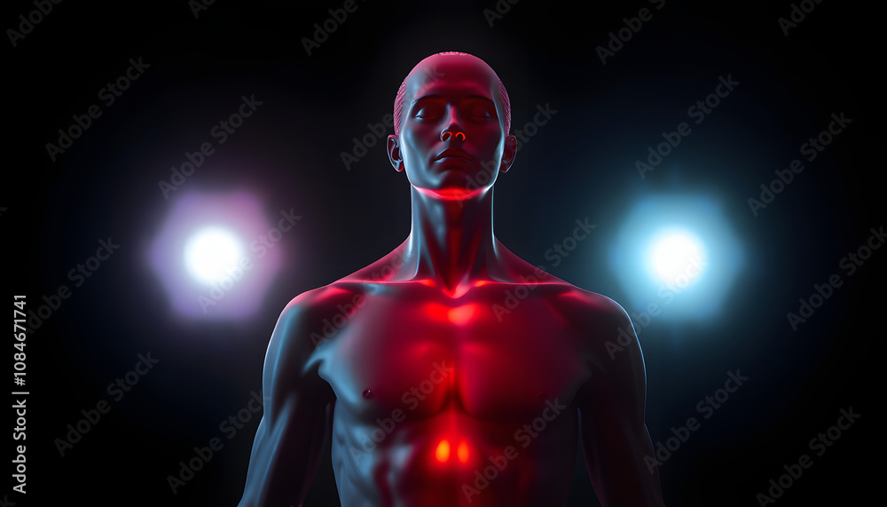 body, mind, spirit and soul isolated with white highlights, png