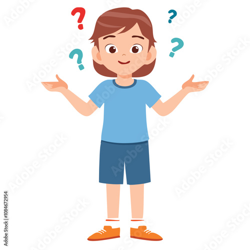 Portrait of a boy with a confused pose