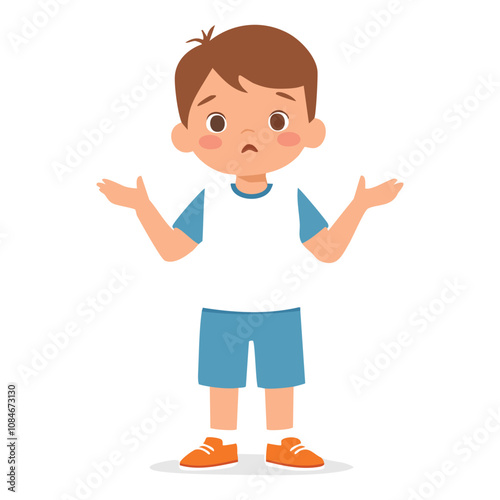 Portrait of a boy with a confused pose