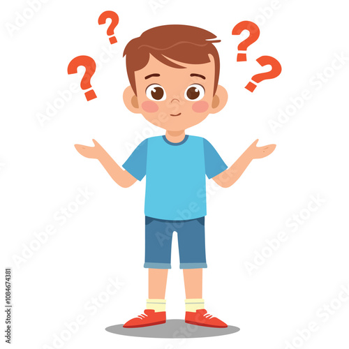 Portrait of a boy with a confused pose