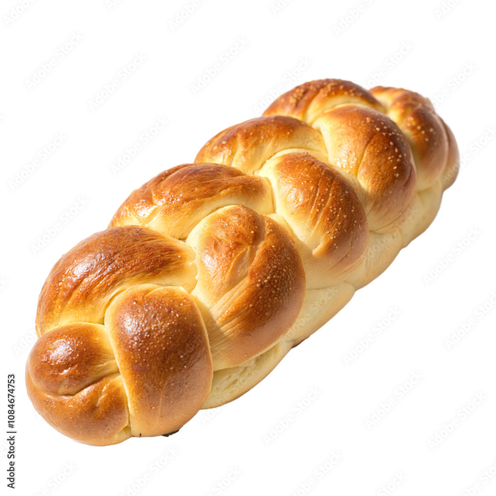 Isometric Challah Bread on White Isometric Challah Bread on White