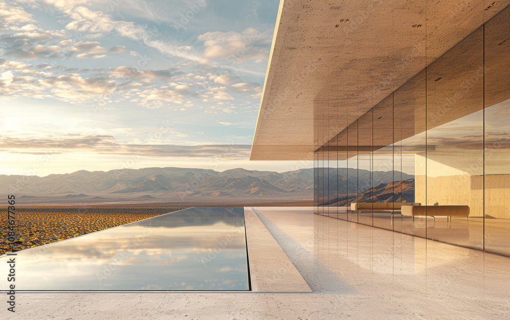 Fototapeta premium Minimalist modern art building space structure