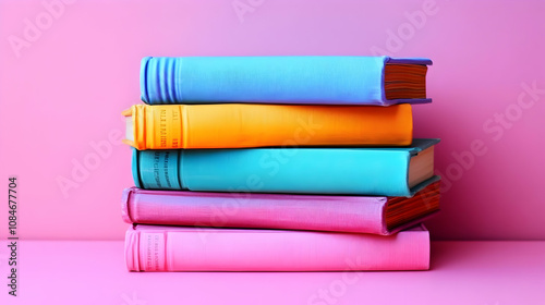 Stack of Colorful Books Illustration