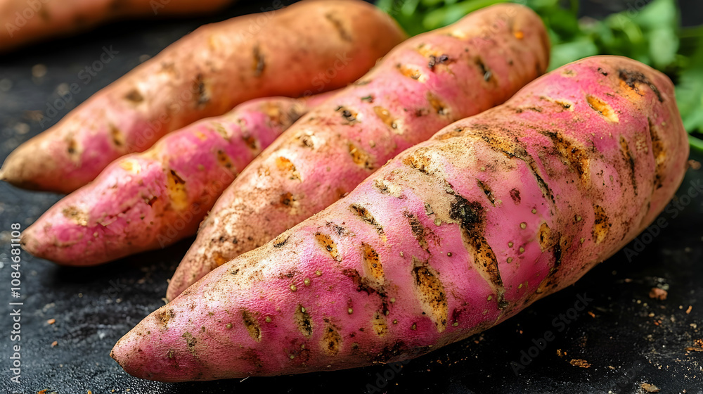 Grilled Sweet Potatoes - Realistic Food Image Grilled Sweet Potatoes - Realistic Food Image