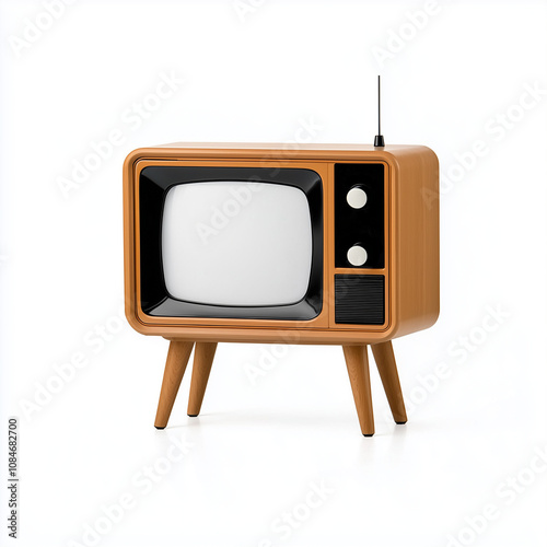 Retro TV Set Isolated on White Background photo