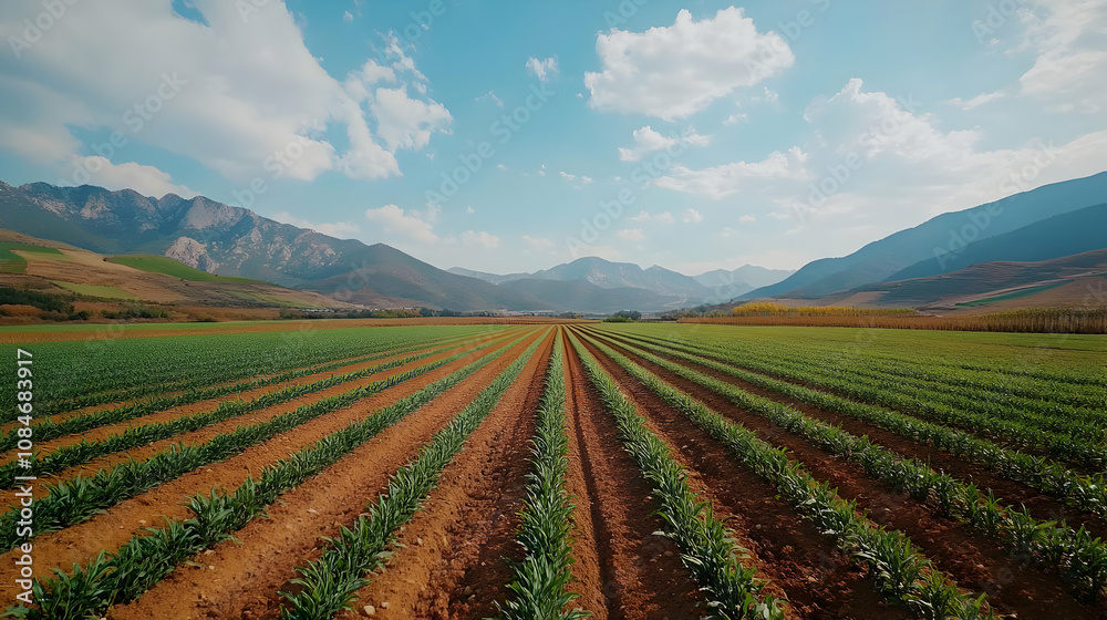 Green Rows of Crops Photo