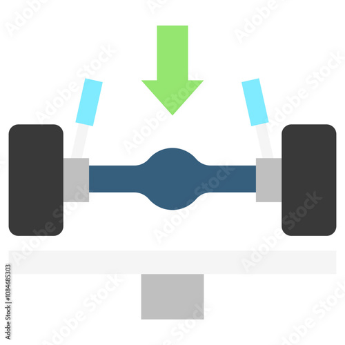 Axle flat color icon. use for modern concept, print, UI, UX kit, web and app development. Vector EPS 10, related to car service, auto garage, car spare part.