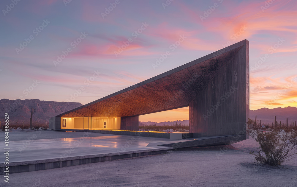 Obraz premium Minimalist modern art building space structure