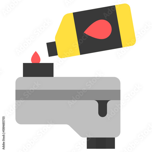 Oil Pan flat color icon. use for modern concept, print, UI, UX kit, web and app development. Vector EPS 10, related to car service, auto garage, car spare part.
