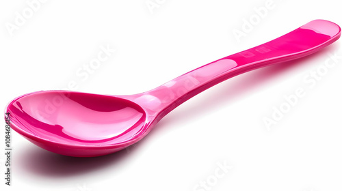 Pink Plastic Spoon - Realistic Image