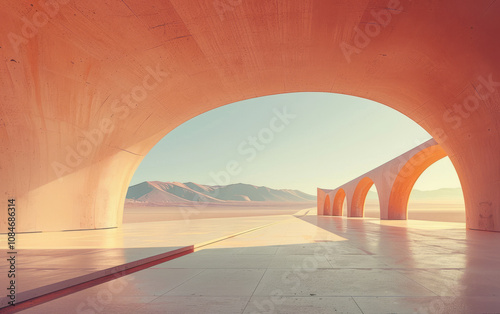 Minimalist modern art building space structure