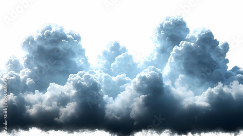 White Background Cumulus Clouds Illustration photo