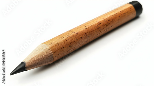 Wooden Pencil on White Background - Photo