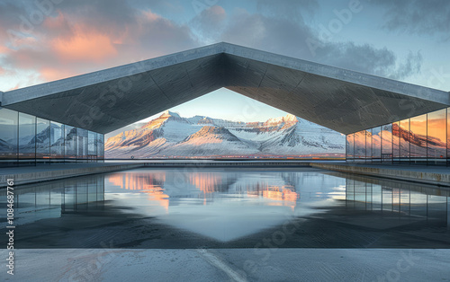 Minimalist modern art building space structure