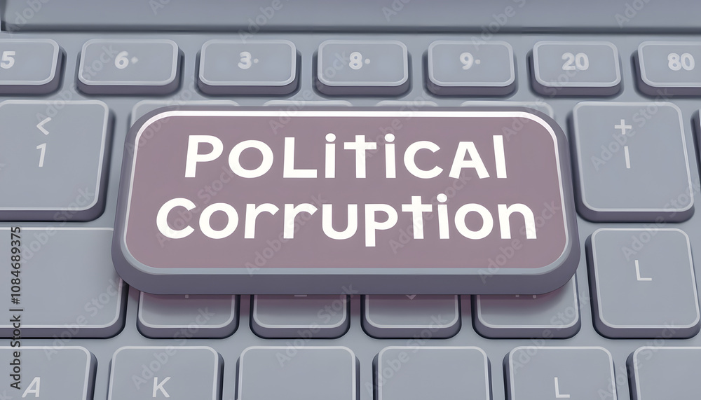 Political Corruption is the use of powers by government officials or their network contacts for illegitimate private gain, text concept button on keyboard isolated with white highlights, png Political Corruption is the use of powers by government officials or their network contacts for illegitimate private gain, text concept button on keyboard isolated with white highlights, png