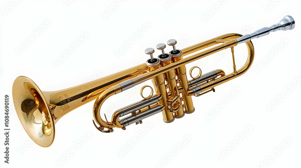 Obraz premium Golden Trumpet Instrument Photography