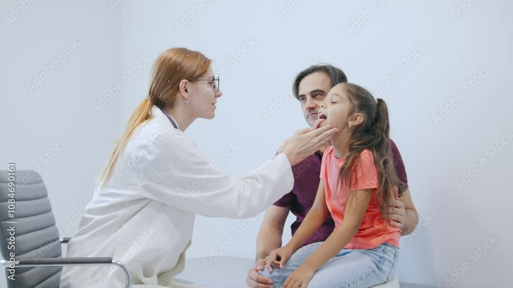 Pediatric CheckUp A Doctor Carefully Examines a Young Patient with Their Parent Present to Ensure Comfort and Health During the Visit Pediatric CheckUp A Doctor Carefully Examines a Young Patient with Their Parent Present to Ensure Comfort and Health During the Visit