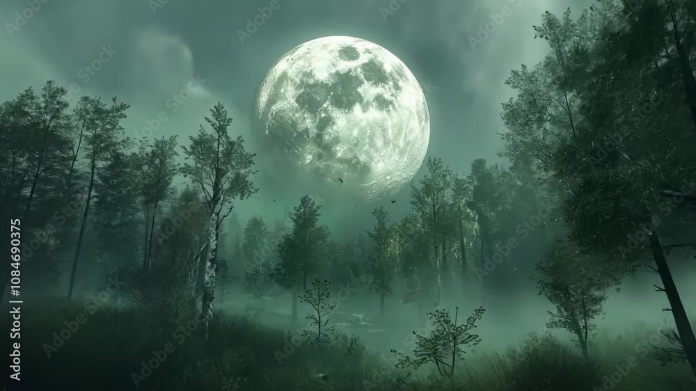 Enchanted Moonlight Forest: A Mystical Night Scene