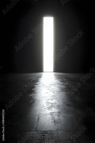 Wallpaper Mural Light at the End of a Dark Room - 3D Illustration Torontodigital.ca