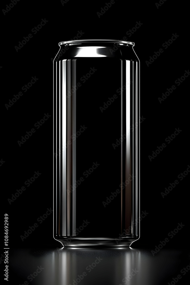Black Aluminum Can 3D Render